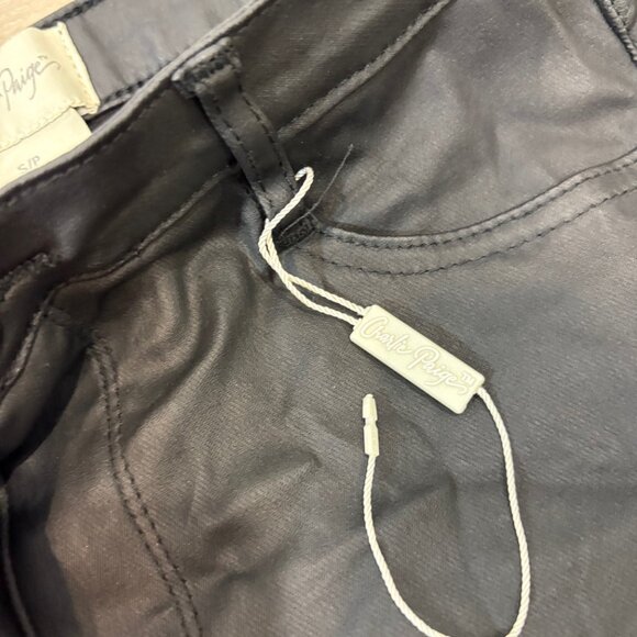 Charlie Paige Black Faux Leather Slim Fit Cotton Pants sz S - Picture 4 of 10